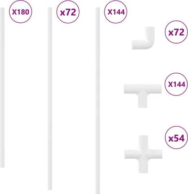Image de Tube PVC 29 pcs Blanc PP et PE
