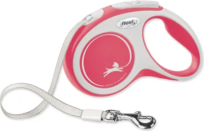 Zdjęcie produktu dla Flexi New Comfort S Tape 5 m, Pies, Chowany przewód, Czerwony, Taśma, 15 kg, Monochromatyczny