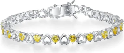 Image de Bracelet Femme Argent 925 Zirconia Cristal Jaune 21cm pour Femme