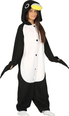 Immagine prodotto di Animale avventura pinguino kigurumi costume carnevale divertimento cappuccio ali, taglia: 140/146 colore: bianco