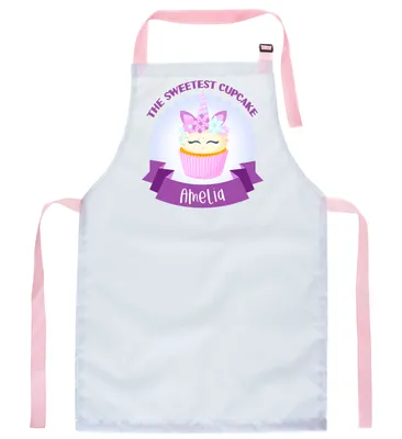 Produktbild von Personalisierter Kinderschürze Jugend Malschürze Kunstkittel Kochschürze Apron Teenageralter Werkschürze mit einem motiv süßeste Cupcake mit Name [074]