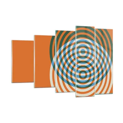 Produktbild von Bilder auf glas - 5 Teile - Abstraktion Modern Kreise - 150x100cm - Glasbilder - Wandbilder - Bilder - Wanddekoration aus Glas - Glas Bilder - Wandbild auf Glas - GEG150x100-4448