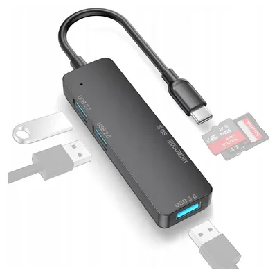 Produktbild von Tradebit USB-C Docking Station 5Gbps Micro SD Aluminium