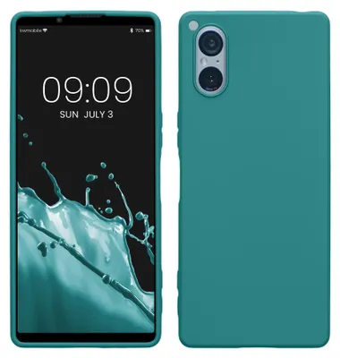 Produktbild von kwmobile Handyhülle für Sony Xperia 5 V Hülle - TPU Case - Kabelloses Laden - Schutzhülle Cover in Petrol matt