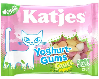Obrázek produktu pro Katjes Yoghurt Gums kyselé ovocné želé mléčný jogurtový prášek balení 210 g