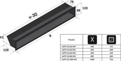 Produktbild von Lüftungsgitter LUFT 12x100 schwarz