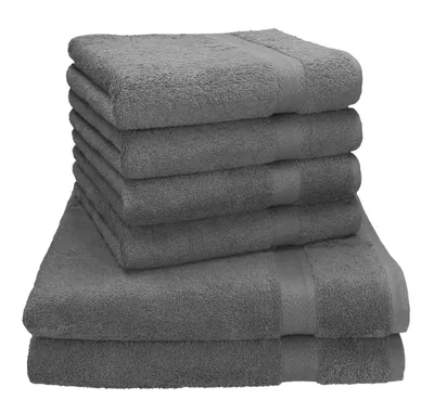 Produktbild von 6-tlg. Handtuchset Premium" - anthrazit  Qualität 470 g/m², 2 Duschtücher 70 x 140 cm, 4 Handtücher 50 x 100 cm von Betz"
