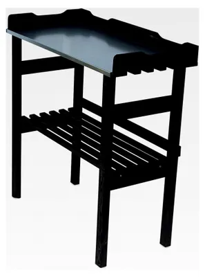 Produktbild von Pflanztisch mit verzinkter Arbeitsplatte schwarz 80 x 40 x 82 cm