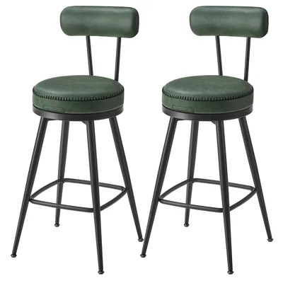 Produktbild von VASAGLE EKHO Kollektion - 360° drehbarer Barhocker, 2er Set, Hocker mit Rückenlehne für Kücheninse