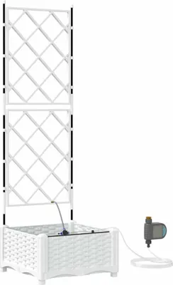 Zdjęcie produktu dla Doniczka ogrodowa Biały 40 x 40 x 126 cm Z tworzywa sztucznego