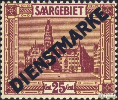 Produktbild von Briefmarken Saarland 1923 Mi D14I mit Falz Freimarken