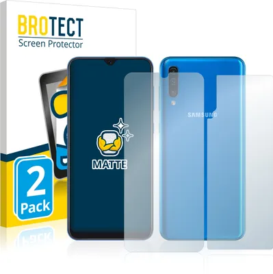Produktbild von 2x BROTECT Schutzfolie für Samsung Galaxy A50 (Vorder + Rückseite) Folie Matt Entspiegelt