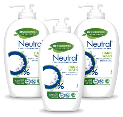 Image de 3 flacons de savon liquide neutre pour peaux sensibles - 0% de parfum et de colorants - 250 ml - Pack économique - 3 pièces