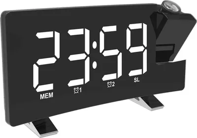 Produktbild von Projektionswecker, FM-Radiowecker, Digitalradiowecker fürs Schlafzimmer mit 180°-Projektor an der Decke, Doppelwecker für Tiefschläfer, Kinder und Senioren,White