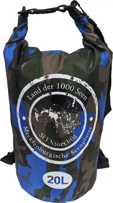 Produktbild von SEENsuechtig Dry Bag Blau Camouflage Trockensack 20 Liter Seesack wasserdicht Beach Packsack