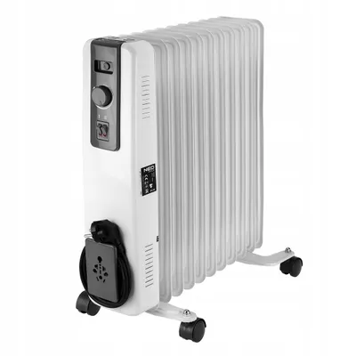 Obrázok produktu pre NEO TOOLS 2500W olejový radiátor - Elektrický radiátor s 11 rebrami, 3 nastaveniami tepla, nastaviteľným termostatom, ochranou proti prehriatiu a kolieskami