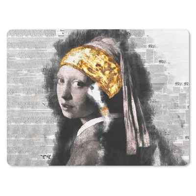 Produktbild von MuchoWow® Mauspad Mousepad Das Mädchen mit dem Perlenohrring - Vermeer - Collage 23x19 cm - Mousepads - Maus Mat - Pad - Mausunterlage - Schreibtischunterlage - Mauspad