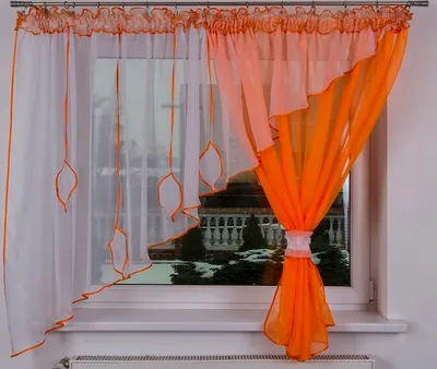 Produktbild von Fertige Gardine Lima 370x150 Orange Rechts