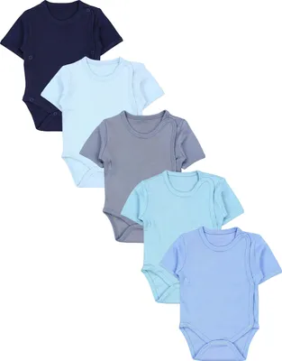 Produktbild von TupTam Baby Jungen Kurzarm Wickelbody Baumwolle Body 5er Set , Farbe: Farbenmix 10, Größe: 62
