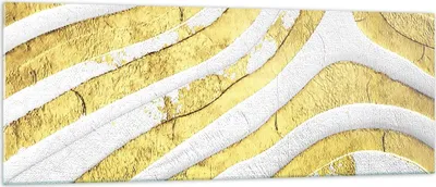 Produktbild von Bilder auf glas - Einteilig - Abstraktion Gold Weiß - 140x50cm - Glasbilder - Wandbilder - Bilder - zum Aufhängen bereit - Wanddekoration aus Glas - Glas Bilder - Wandbild auf Glas - GAB140x50-4511