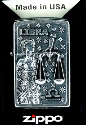 Immagine prodotto di Accendino Zippo Libra segno zodiacale Bilancia cromato Street Chrome emblema antivento 2006502