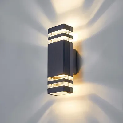 Productafbeelding van LED Wandlamp Buiten - IP65 Buitenlamp Muur, GU10 Up Down Buitenwandlamp 3000K