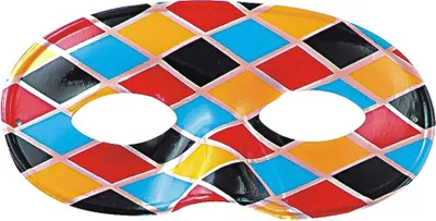 Produktbild von Harlekin Augenmaske Kostüm-Accessoire bunt - Einheitsgröße