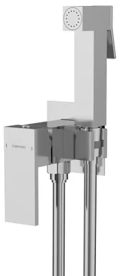 Produktbild von Sapho CUBEMIX Bidet-Standbatterie mit Brausestop, quadratisch, Chrom