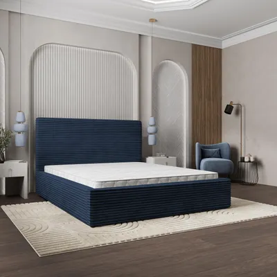 Produktbild von Masseno Polsterbett MIRETTI 120x200 cm, Polsterbett mit Bettkästen -Blau, TILIA 77