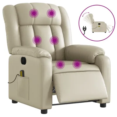 Produktbild von vidaXL Massagesessel Elektrisch Creme Kunstleder