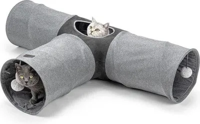Productafbeelding van DailySupplies® Kattentunnel - Katttenspeelgoed - Kattenhuis - Grijs
