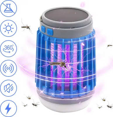 Image de Destructeur d'insectes électrique,Piège à insectes Lampe à moustiques Avec crochet de suspension