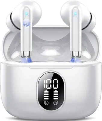 Produktbild von Neue Bluetooth 5.4 Kopfhörer Kabellos In Ear Sport Headphones mit 4 ENC Mic, 40 Std Akkulaufzeit, Noise Cancelling, LED-Anzeige, Android iOS