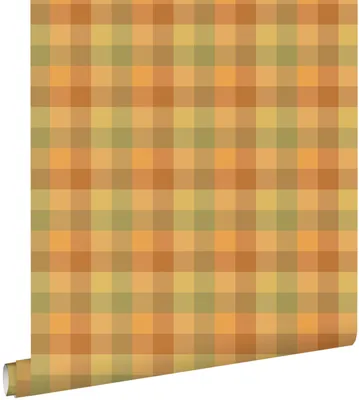 Produktbild von ESTAhome Tapete Karomuster Gelb, Braun und Grün 50 x 900 cm