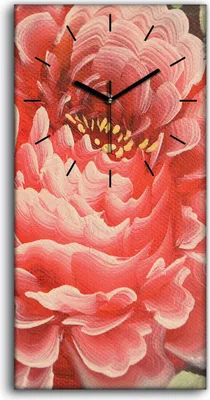 Produktbild von Leinwand Wanduhr Wandkunst Uhr Quarz 30x60 Chrysanthemenblüten auf einer Wiese - schwarze Hände