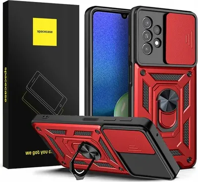 Image de SPACECASE Étui blindé Camring pour Galaxy A13 4G Rouge