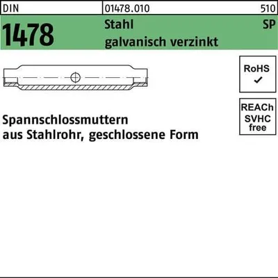 Produktbild von Reyher  Spannschloßmuttern DIN 1478 St. SP M 36 galv. vz (1 Stück)