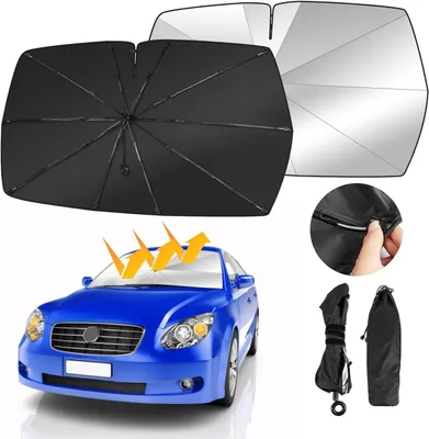 Image de Pare-soleil pour voiture, pare-brise, 140 x 74 cm, pliable, pour l'été