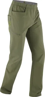 Die "Me Radar Pants" von Edelrid in Olivgrün; ideal für Klettern und Bouldern; mit elastischem Bund und praktischen Taschen.