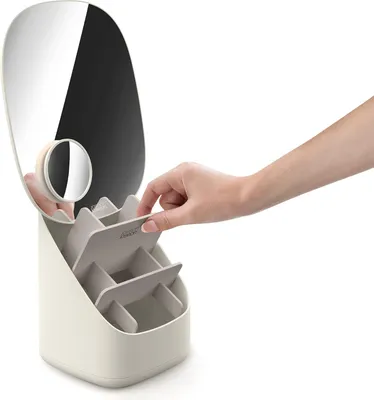 Image de Joseph Joseph Viva Miroir de maquillage avec rangement, beige