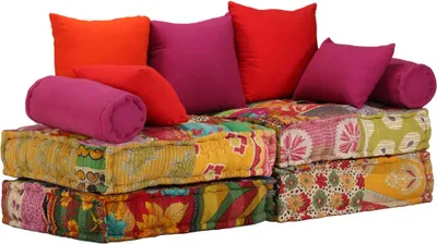 Obrázek produktu pro The Living Store 2-místný modulární pouf patchwork látka