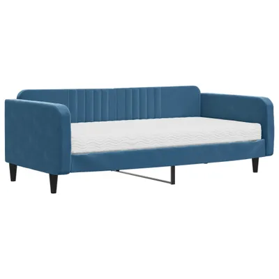 Produktbild von Tagesbett mit Matratze Blau 100x200 cm Samt