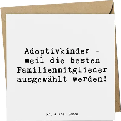 Produktbild von Mr. & Mrs. Panda doppelkarte Spruch Adoptivkind Auswahl - Weiß - Geschenk, Liebe, Bindung, Familie, faltkarte, Familienmitglieder, Glückwunschkarte, anlasskarte