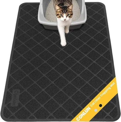 Produktbild von Wasserdichtes Katzenklo-Mat 61x43cm Schwarz