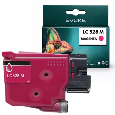 Immagine prodotto di Cartucce compatibili con la stampante Brother LC528 LC-528M, colore magenta, capacità 53 ml, compatibili con i modelli MFC-J6560DW, J6760DW, J6960DW, J6975DW e J6977DW, Immagine generata dall'IA