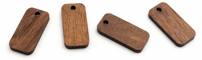 Produktbild von Vintageparts Anhänger Rechteck Walnussholz 21 x 10 mm, 4 Stück
