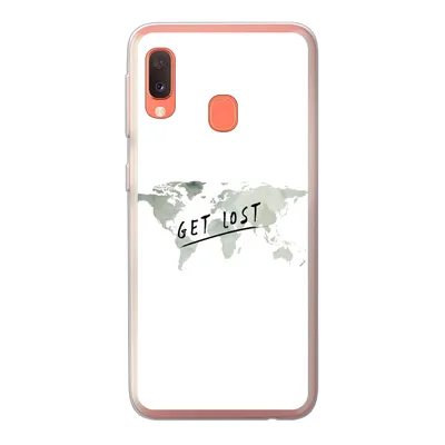 Produktbild von MuchoWow® Handyhülle Schutzhülle Hülle für Samsung Galaxy A20e Weltkarte - Grau - Zitat Silikon Softcase Handy Hülle - Abdeckung