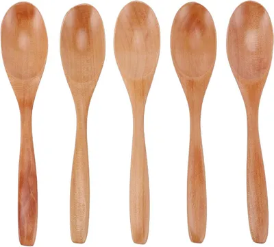 Produktbild von 5-teiliges Holzlöffel-Set zum Servieren von Honig, Kaffee, Tee und Desserts, wiederverwendbare Rührlöffel für die Küche