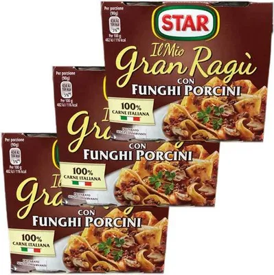 Produktbild von 3x Star Il mio Gran ragù 'Con Funghi Porcini' mit Steinpilzen, 2 x 180g
