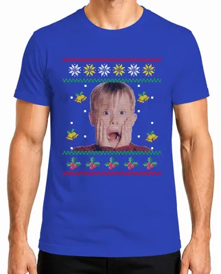 Immagine prodotto di Maglietta da uomo Kevin Home Alone - Christmas Present Ugly Christmas Sweater, Blu, XL